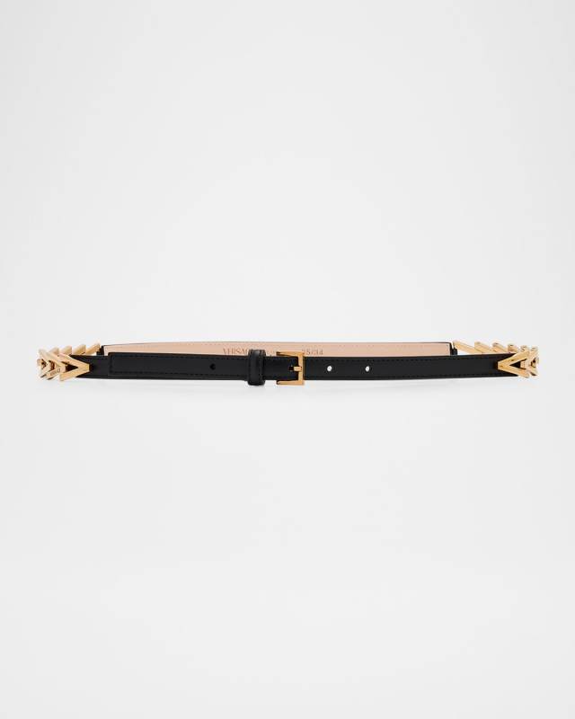 Logo Engraved Calf Leather Belt